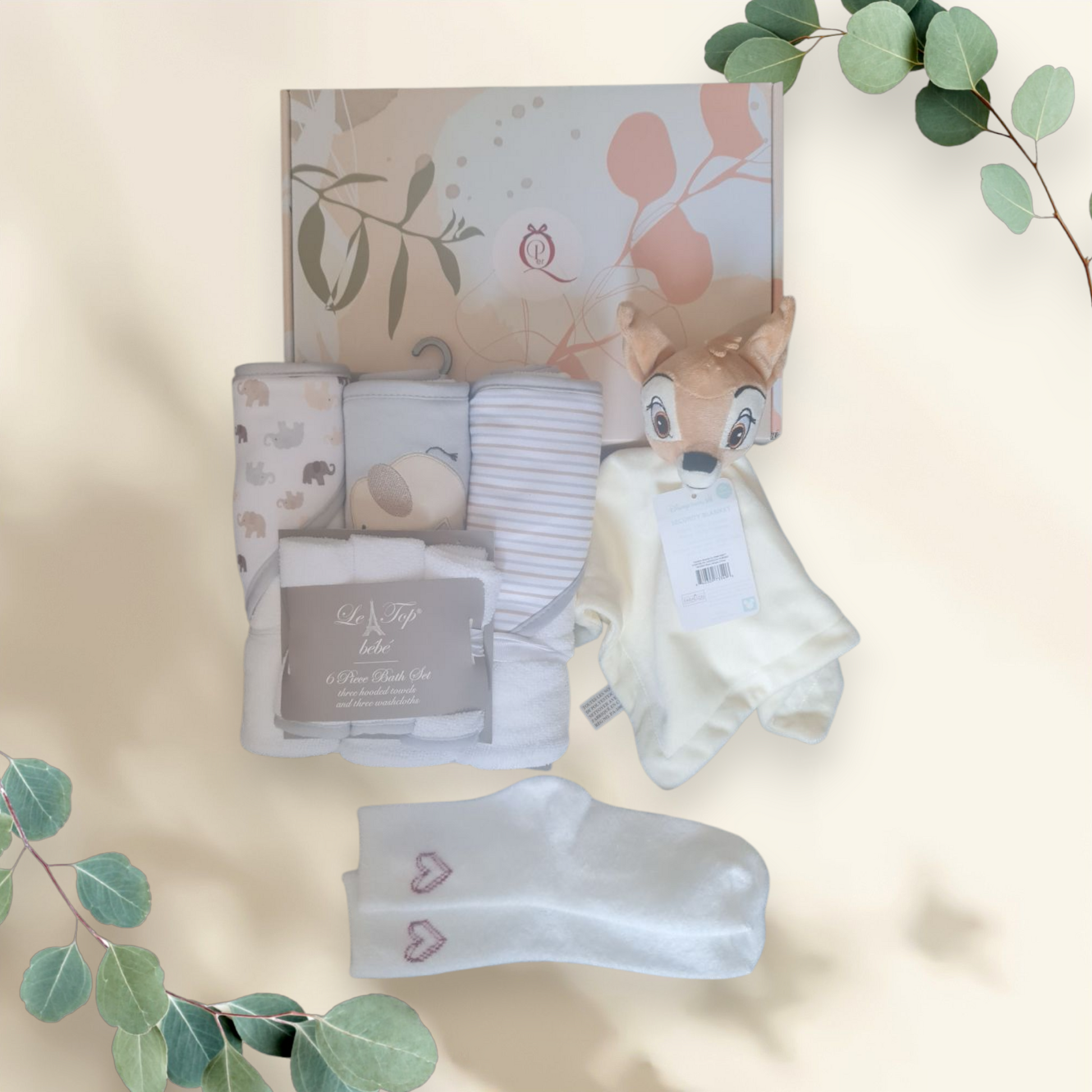 Newborn baby boy gift set with cozy socks for mum